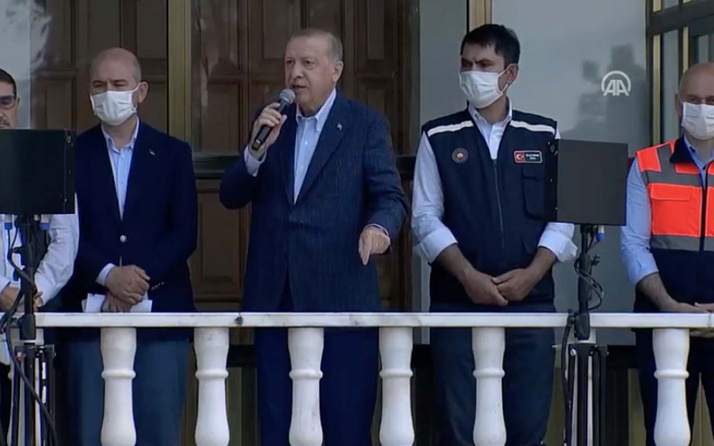 Cumhurbaşkanı Erdoğan sel bölgesi Bozkurt ziyaretinde! Afet bölgesi ilan edildi