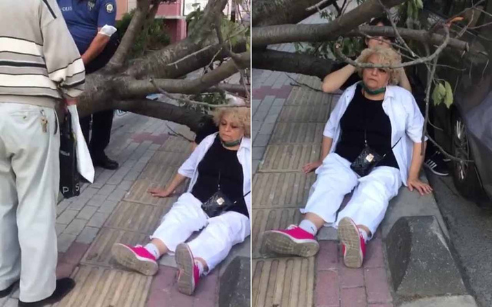 Bakırköy'de şiddetli rüzgarda devrilen ağaç yaşlı kadını yaraladı