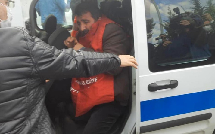 CHP Genel Merkezi önünde gergin anlar 3 işçi gözaltına alındı