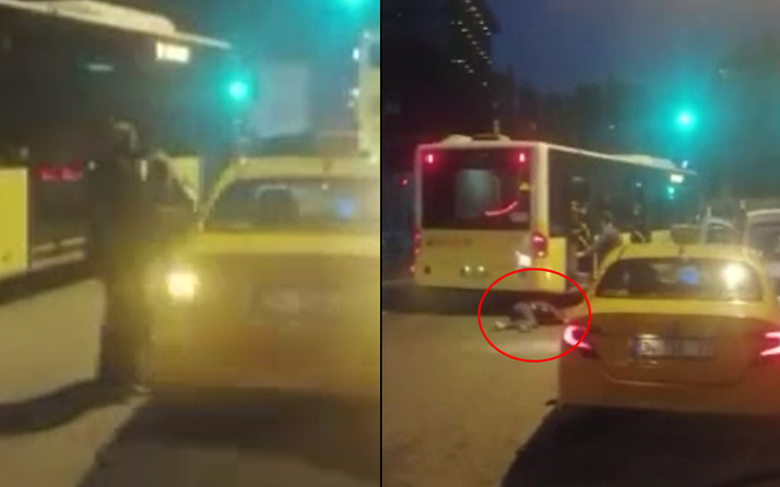 İstanbul'da taksici dehşeti! Kadını otobüse doğru itti: İBB harekete geçti