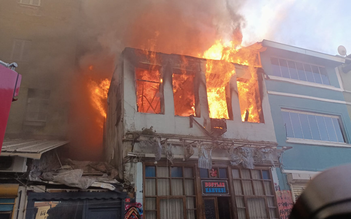 Balat'ta Çukur dizisinin çekildiği binada yangın
