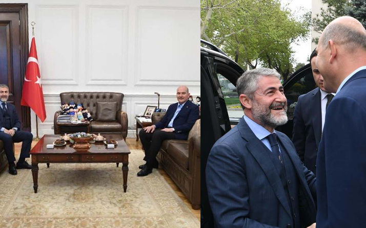Bakan Nureddin Nebati İçişleri Bakanlığı'nda: Süleyman Soylu'ya destek ziyaretine Soylu'dan teşekkür