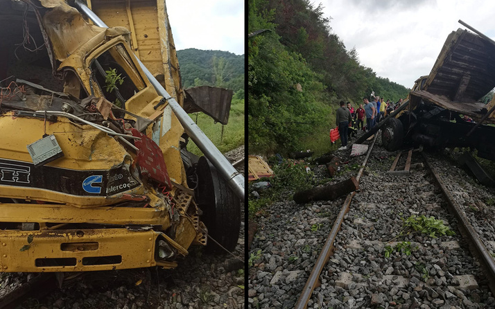 Zonguldak'ta kamyon 30 metreden demir yoluna düştü! Çok sayıda ölü ve yaralı var