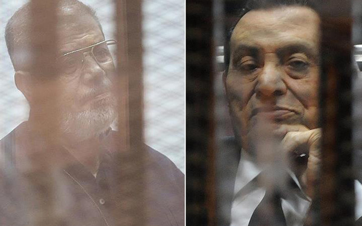 Mısır'da tarihi an Mursi ve Mübarek ilk kez bir araya geldi