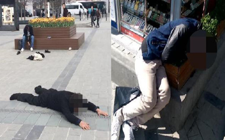 Taksim'in göbeğinden yürek burkan bonzai manzaraları...