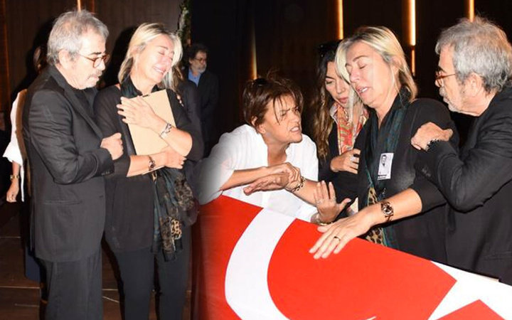 Tarık Ünlüoğlu'nun cenazesinde eşi Gülenay Kalkan fenalaştı gözyaşları sel oldu