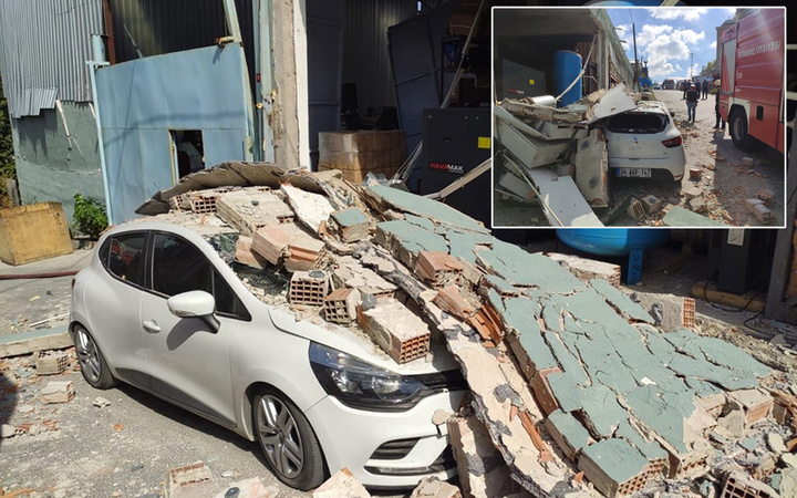 Sultangazi'de fabrikada korkunç patlama duvarlar yıkıldı araçlar altında kaldı