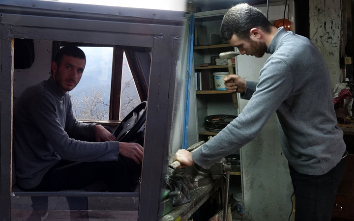 10 bin lira harcayıp hurdalardan 12 günde yaptı! Trabzon'da görenler şaştı kaldı