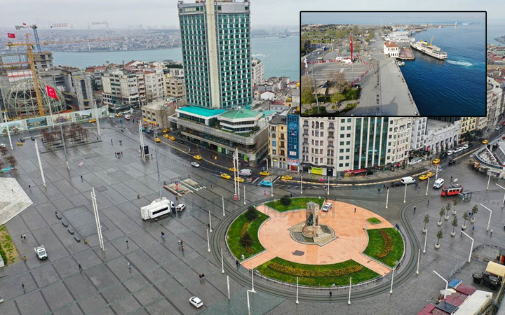İstanbul tam kapanma sonrası sessizliğe büründü! İşte meydanlardan kareler...