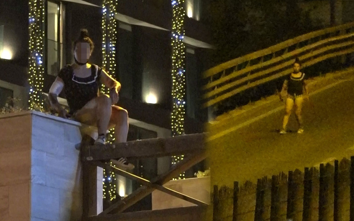 Antalya'da ortalığı birbirine katan kadın gece yarısı bekçileri peşinden koşturdu