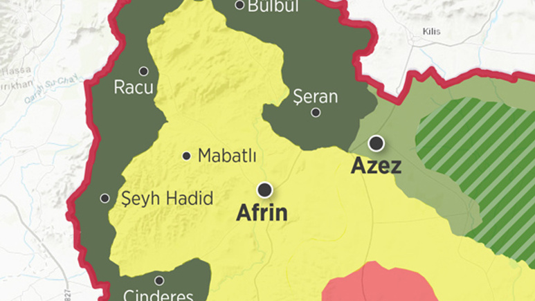Afrin'in ne kadarı alındı son durum haritasına bir bakın!