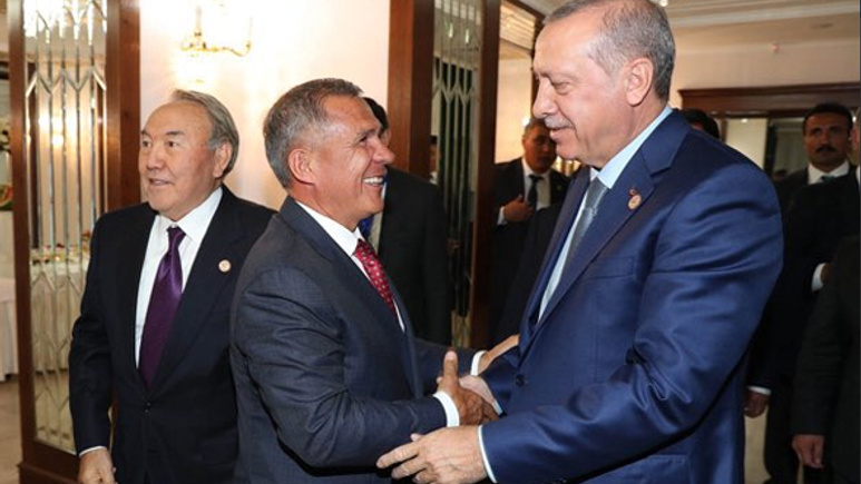 Erdoğan'a Kırgızistan'da büyük ilgi