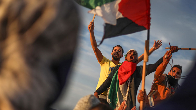 Gazze'de İsrail ablukası protestosu