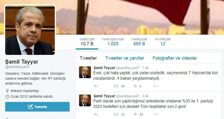 Şamil Tayyar'ın twitter hesabı hack'lendi
