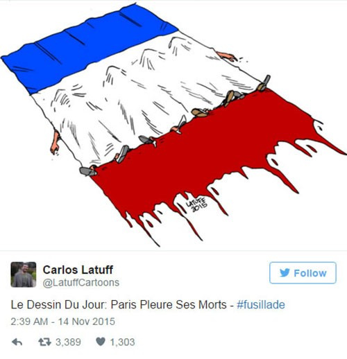 Dünyanın dört bir yanından Paris saldırısı karikatürleri
