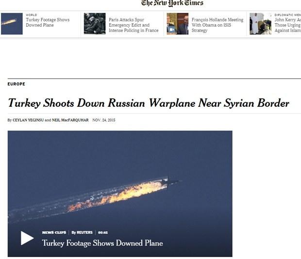 Düşürülen Rus savaş uçağı dış basında