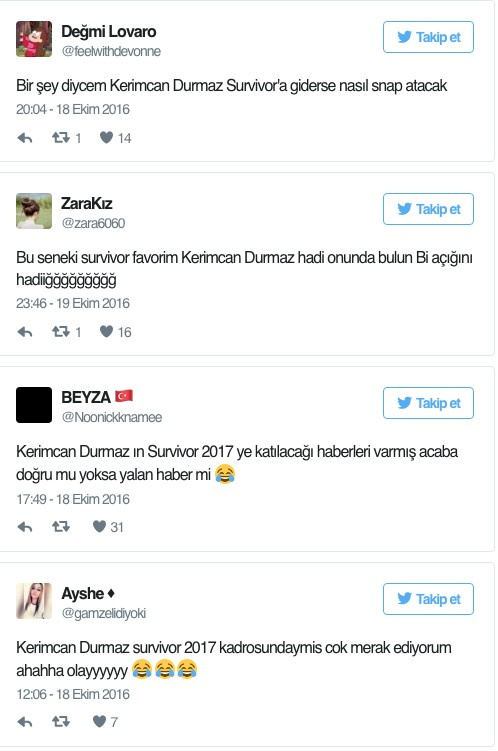 Survivor 2017'de Kerimcan Durmaz sürprizi Twitter coştu