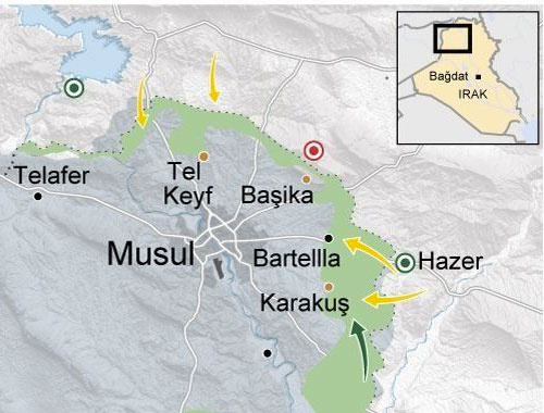 Musul operasyonu haritası son durum kırsalda sıkıştılar!