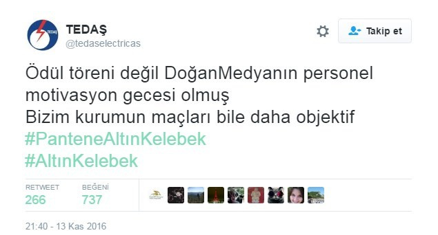 Altın Kelebek Ödül törenine sosyal medya tepkisi