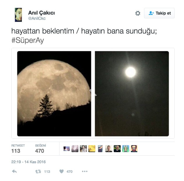 Twitter'da Süper Ay mizahı gülmek garanti