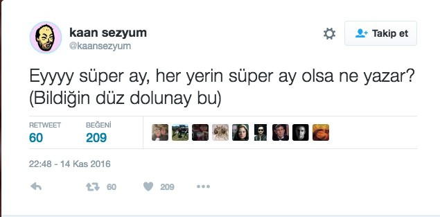 Twitter'da Süper Ay mizahı gülmek garanti