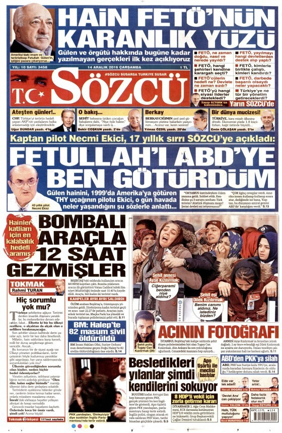 Gazete manşetleri Hürriyet - Sözcü - Cumhuriyet ne yazdı?