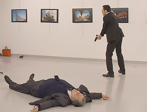 Rusya büyükelçisi vurulma anı görüntüleri dehşet!
