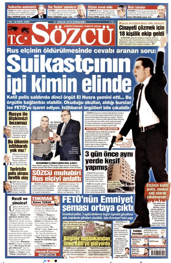 Gazete manşetleri Hürriyet - Sözcü - Cumhuriyet ne yazdı?