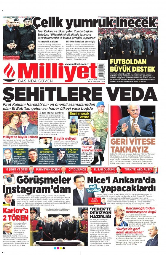 Gazete manşetleri Hürriyet - Sözcü - Cumhuriyet ne yazdı?