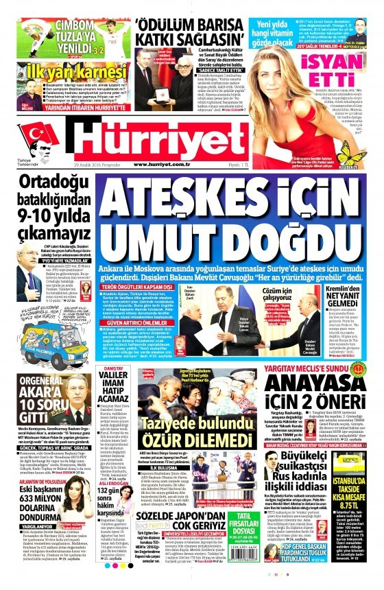 Gazete manşetleri Sözcü - Hürriyet - Cumhuriyet ne yazdı?