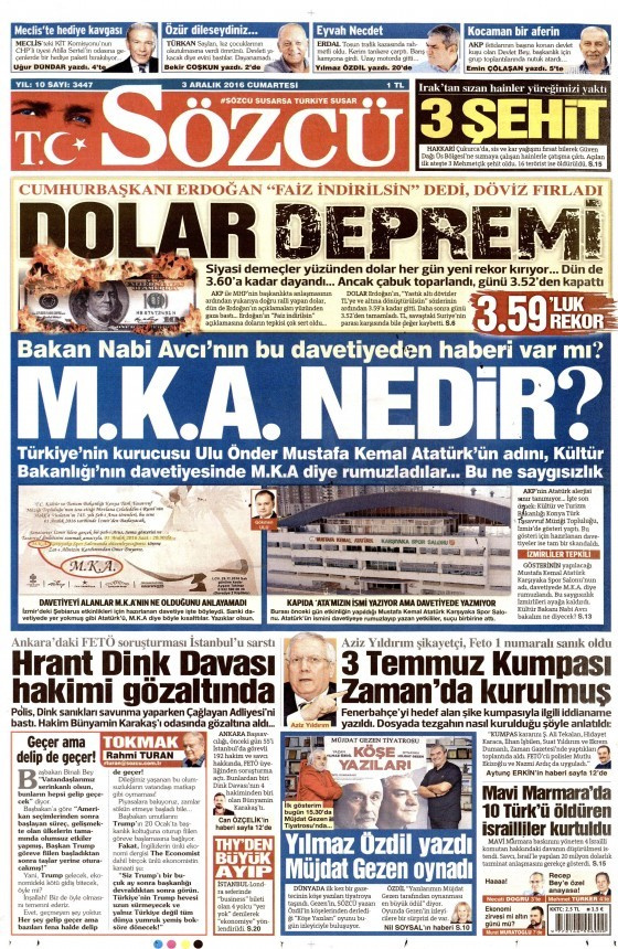 Gazete manşetleri Sözcü - Habertürk- Hürriyet ne yazdı?
