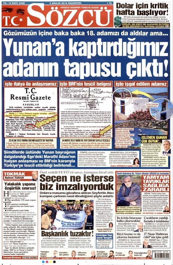 Gazete manşetleri Sözcü - Habertürk- Hürriyet ne yazdı?