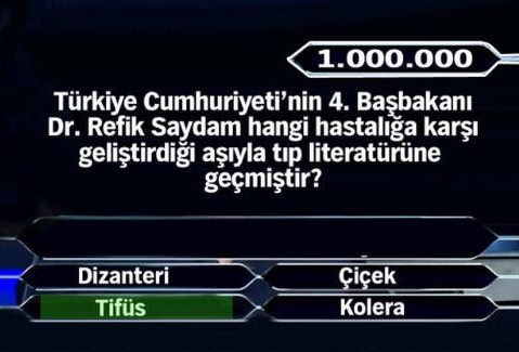 1 milyon lirayı kazanmak istiyorsanız bu sorulara bakın!