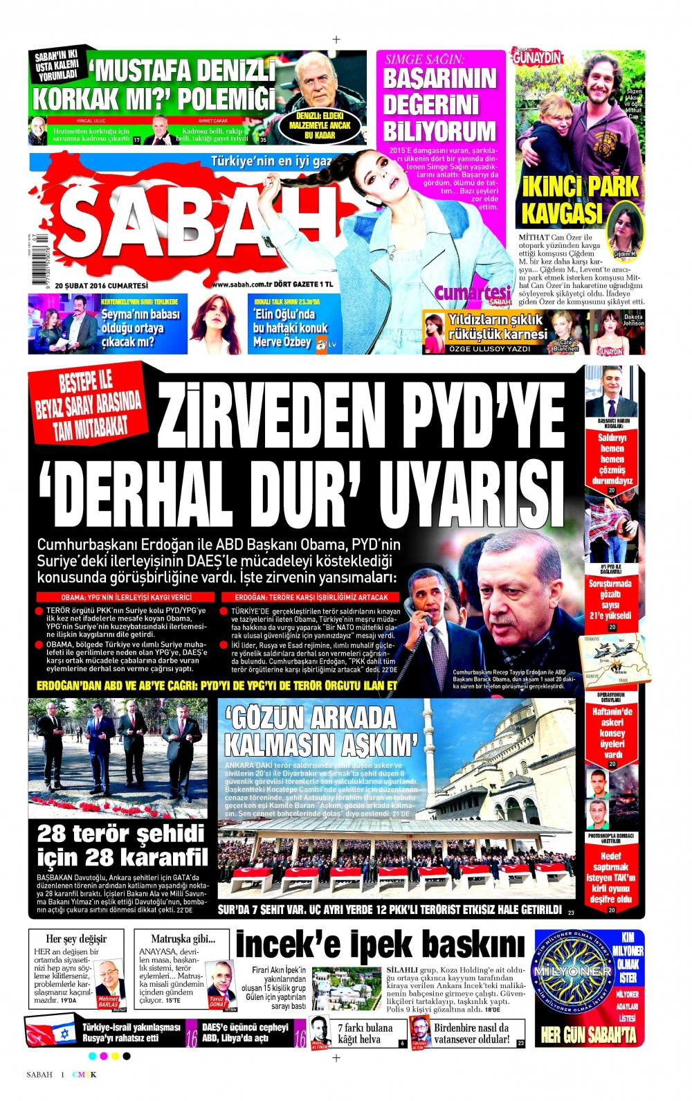 20 Şubat gazete manşetleri Hürriyet - Milliyet ve Sabah ne yazdı?