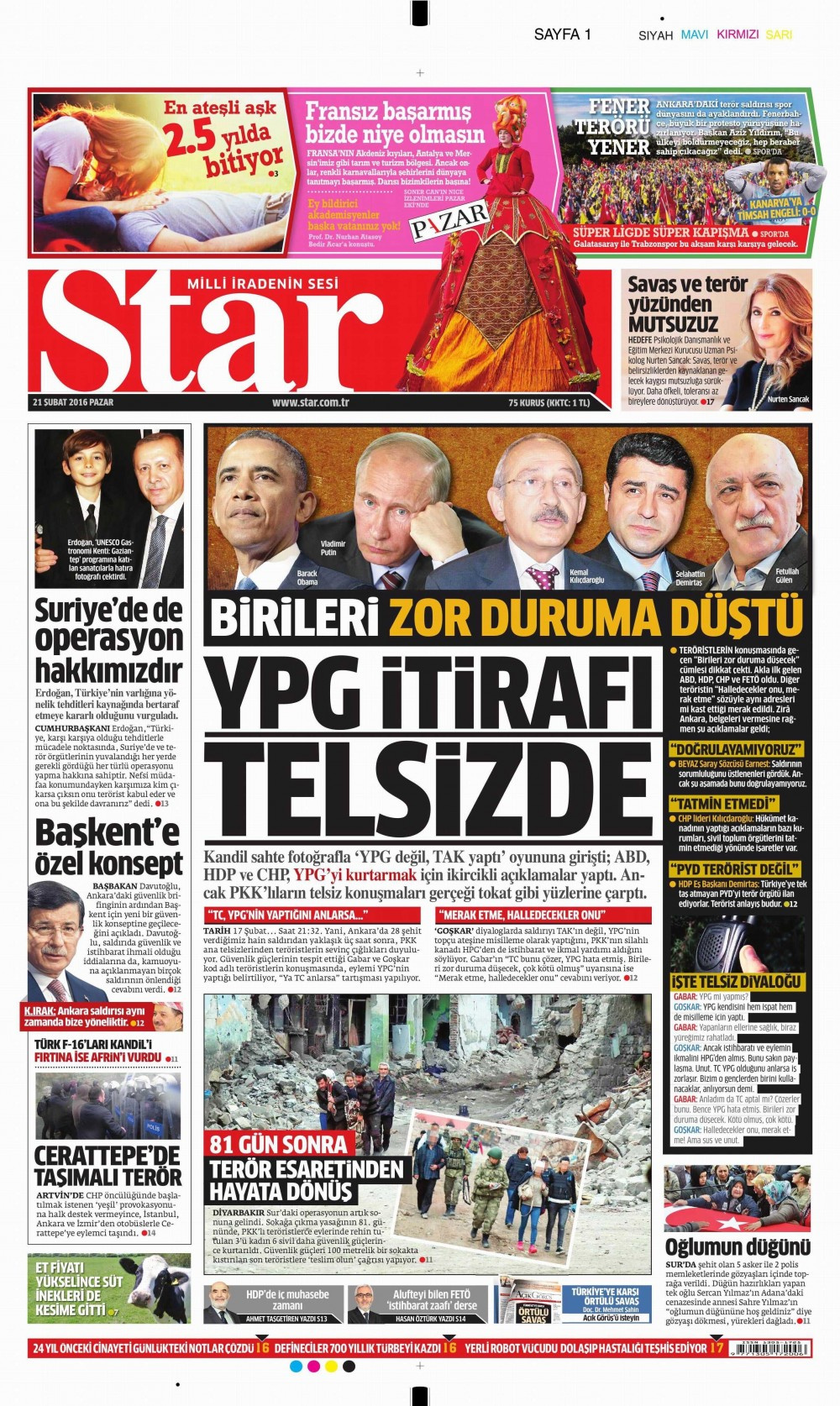 21 Şubat gazete manşetleri Star - Hürriyet ve Sözcü ne yazdı?