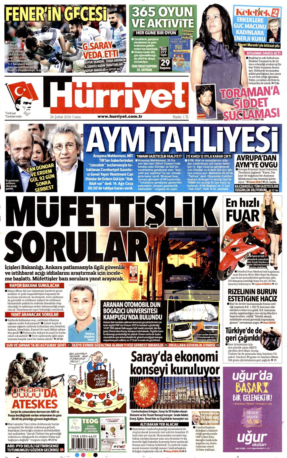 Gazete manşetleri Hürriyet - Milliyet ve Sabah ne yazdı?