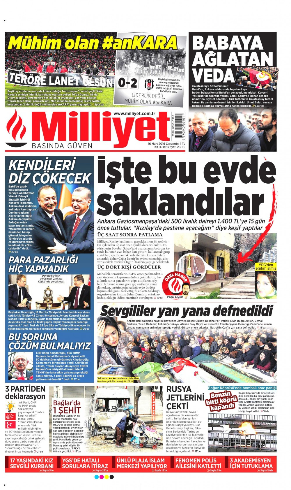 Gazete manşetleri Hürriyet - Milliyet ve Sabah ne yazdı?