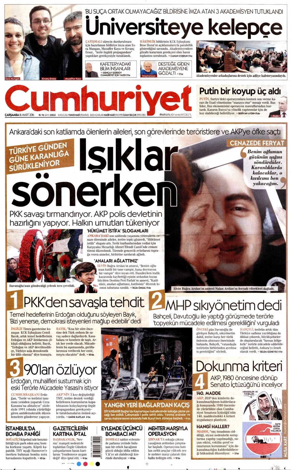 Gazete manşetleri Hürriyet - Milliyet ve Sabah ne yazdı?