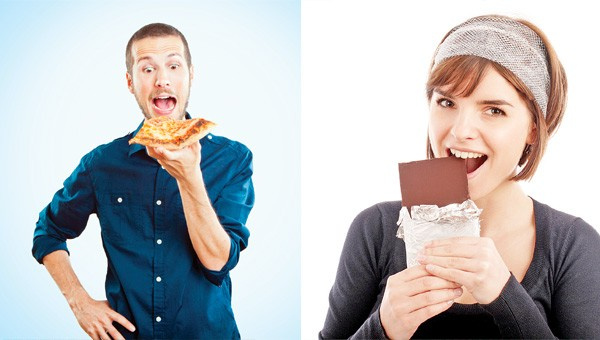 Erkekler pizza kadınlar çikolata bağımlısı