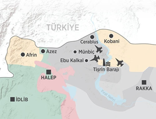 suriye savas haritasi turkiye ye yakin