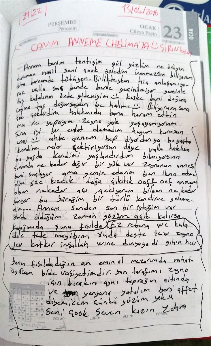 Kadın terörist PKK pişmanlığını not defterine yazdı!