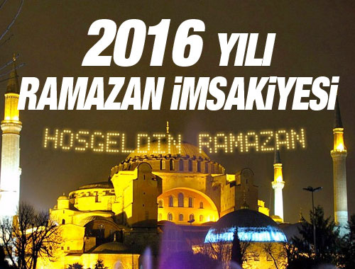 İmsakiye 2016 iftar sahur saatleri ezan vakitleri