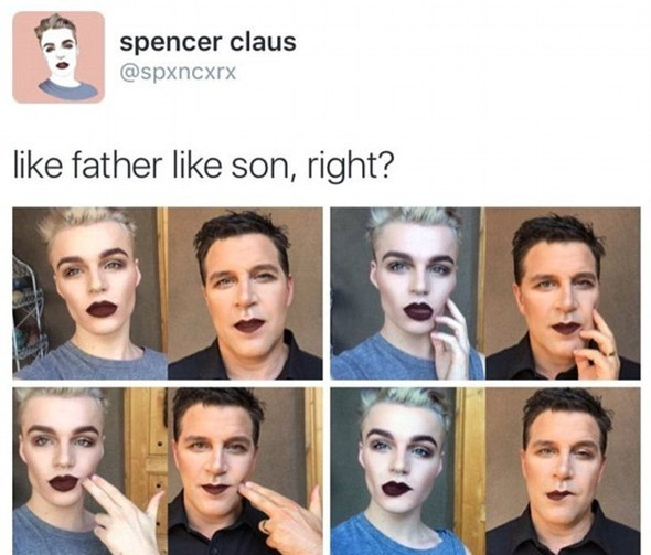 Erkekler de makyaj yapsın diyen oğluna destek verdi