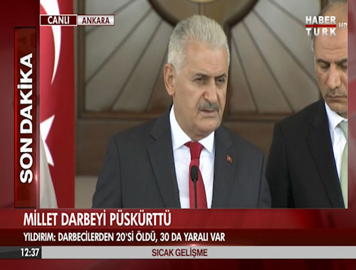 Binali Yıldırım: Gülen'in arkasında duran ülke dostumuz değil