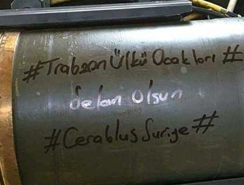 Cerablus'tan Trabzon'a mermi üzerinde çok özel mesaj