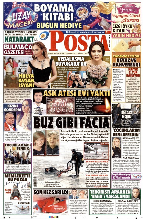 Gazete manşetleri 16 Ocak 2017 Hürriyet - Habertürk - Sözcü ne yazdı?