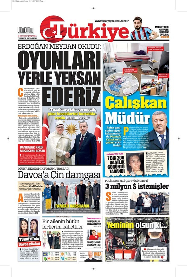 Gazete manşetleri 18 Ocak 2017 Sözcü - Habertürk - Hürriyet ne yazdı?