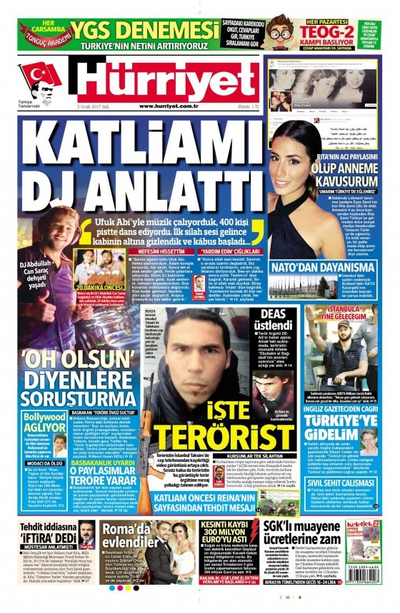 Gazete manşetleri Sözcü - Hürriyet - Cumhuriyet 3 Ocak 2017 ne yazdı?