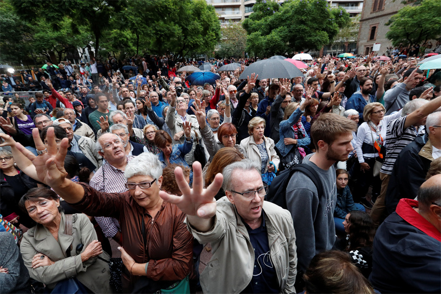 Katalonya'da 'Rabia'lı protesto ama anlamı farklı!