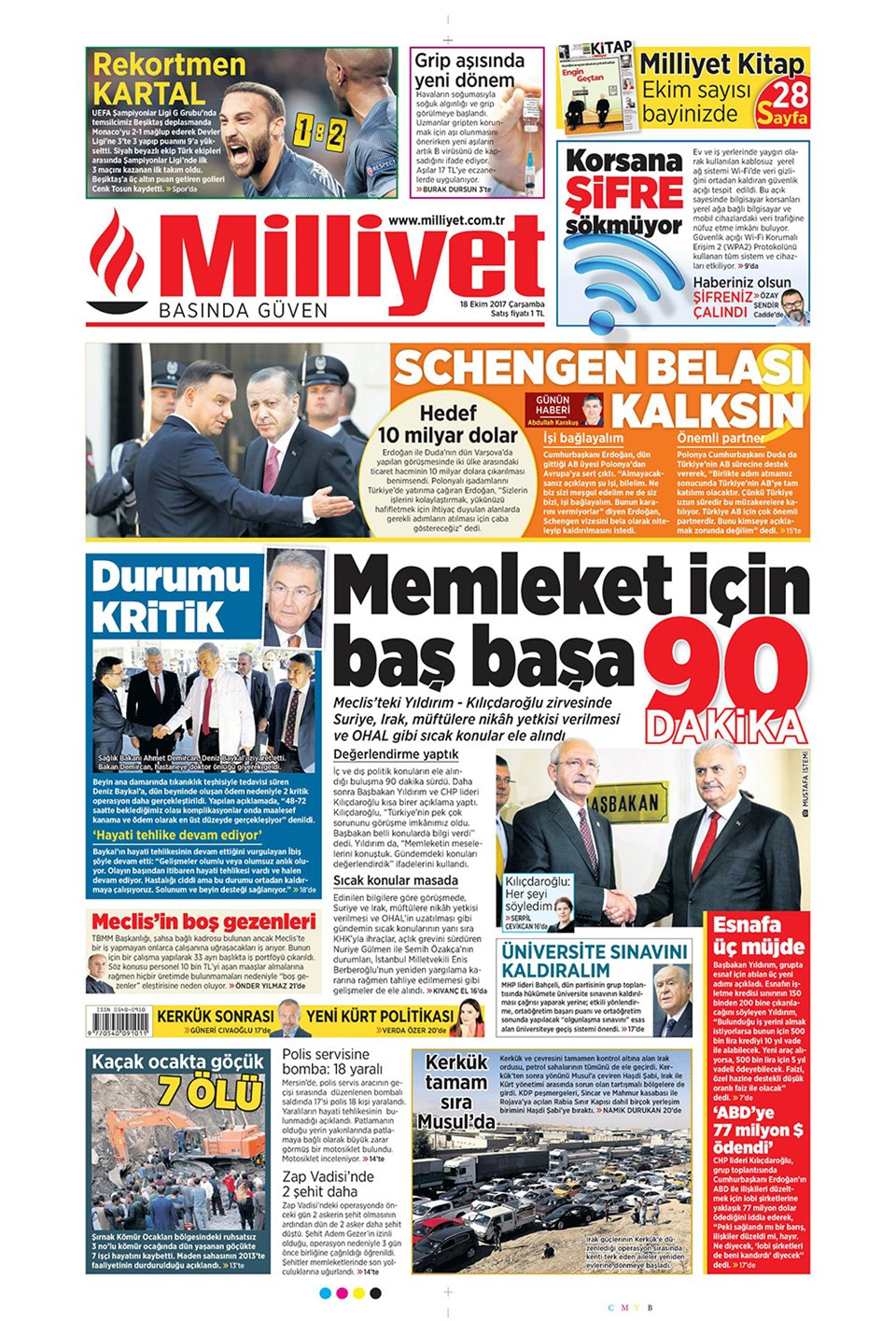Gazete manşetleri Sözcü - Karar - Hürriyet 18 Ekim 2017